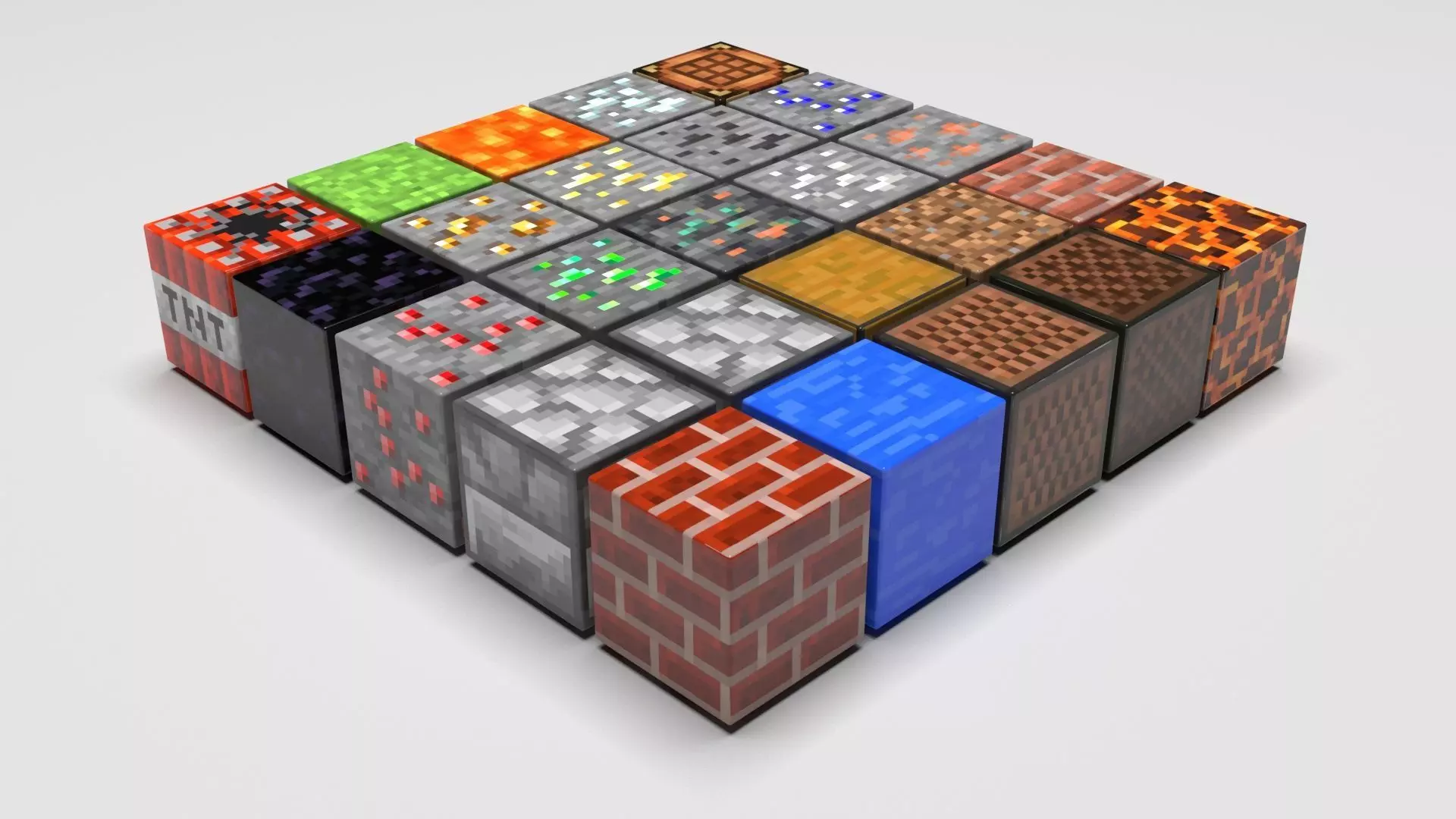 Minecraft Magnetic Blocks Set 3D print model_0