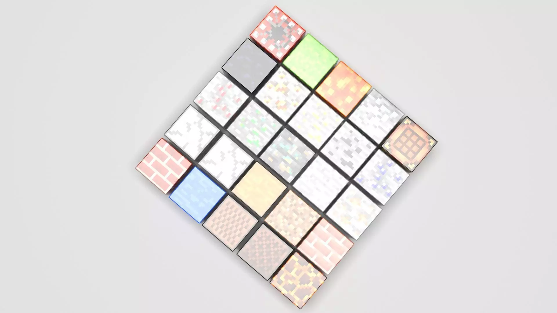 Minecraft Magnetic Blocks Set 3D print model_1