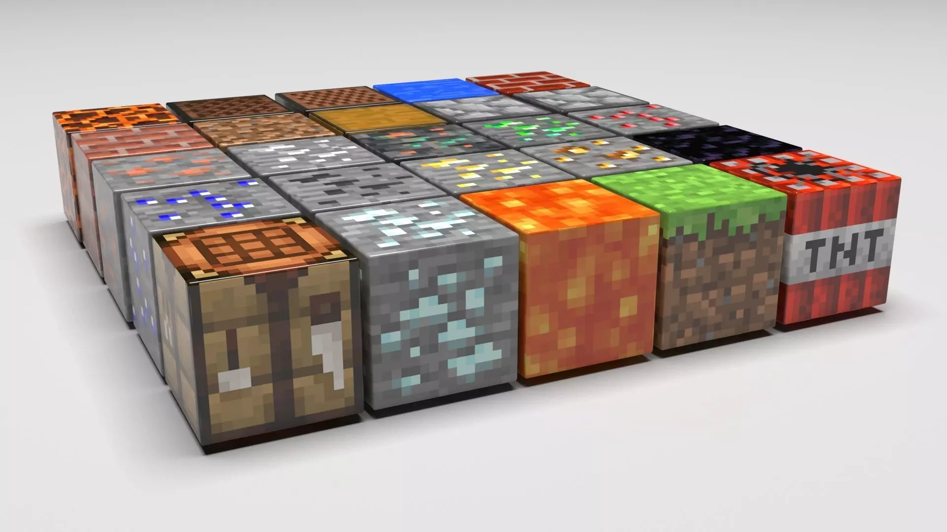 Minecraft Magnetic Blocks Set 3D print model_2