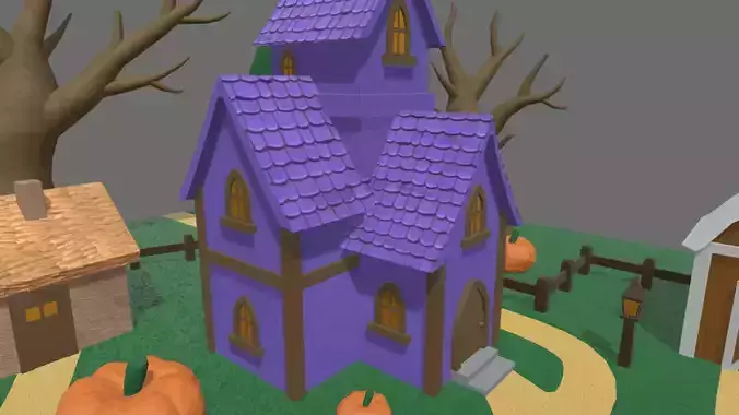 Halloween Scenary 01 Low-poly 3D model 7