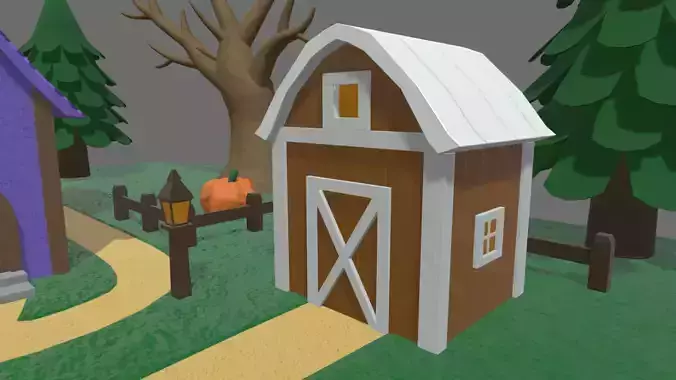 Halloween Scenary 01 Low-poly 3D model 6