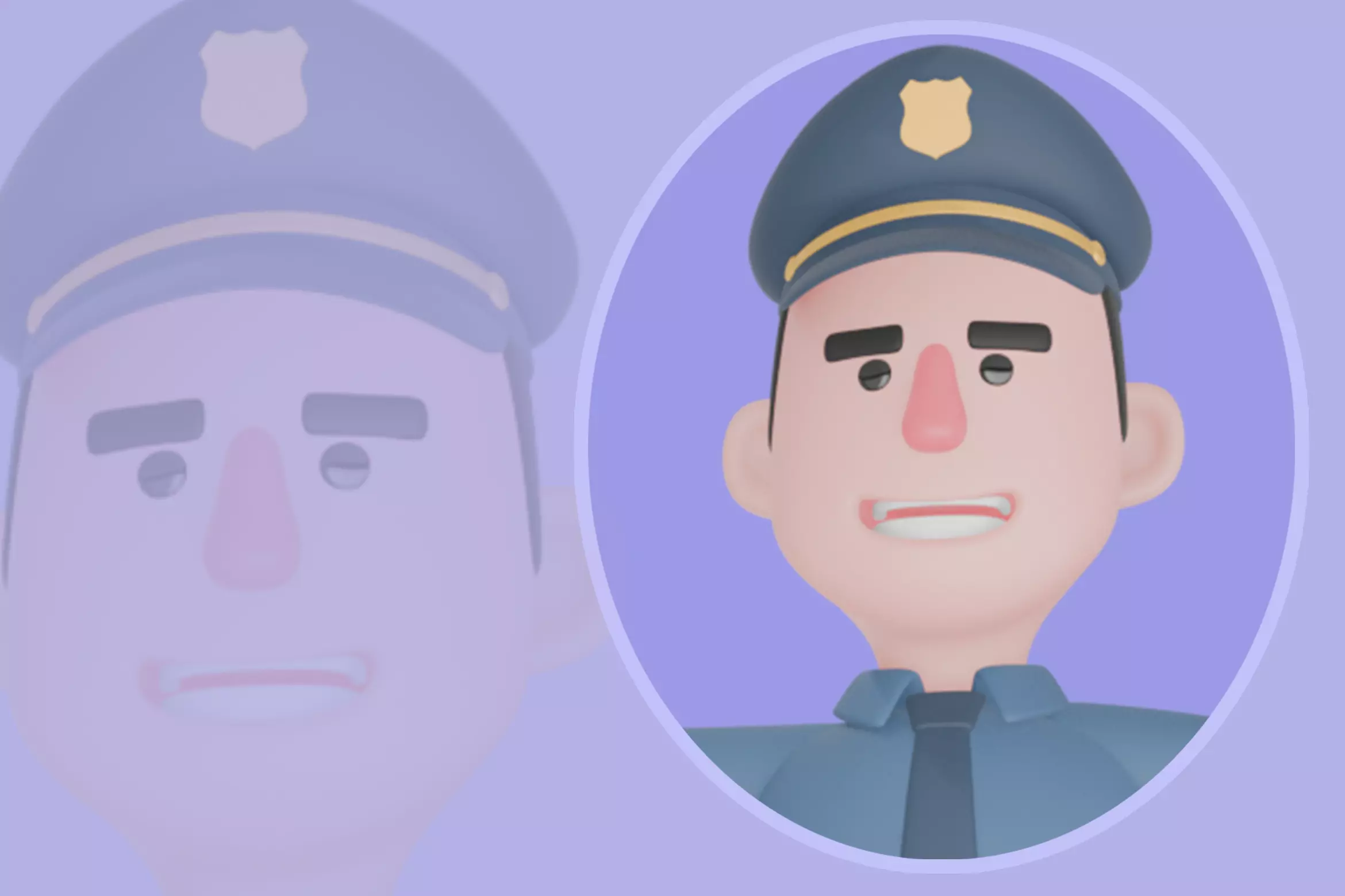 Stylized 3D Male Police Character - Teaching Cartoon Cop 3D model