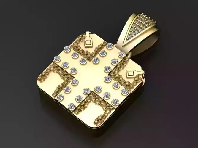 Geometric Cross Pendant