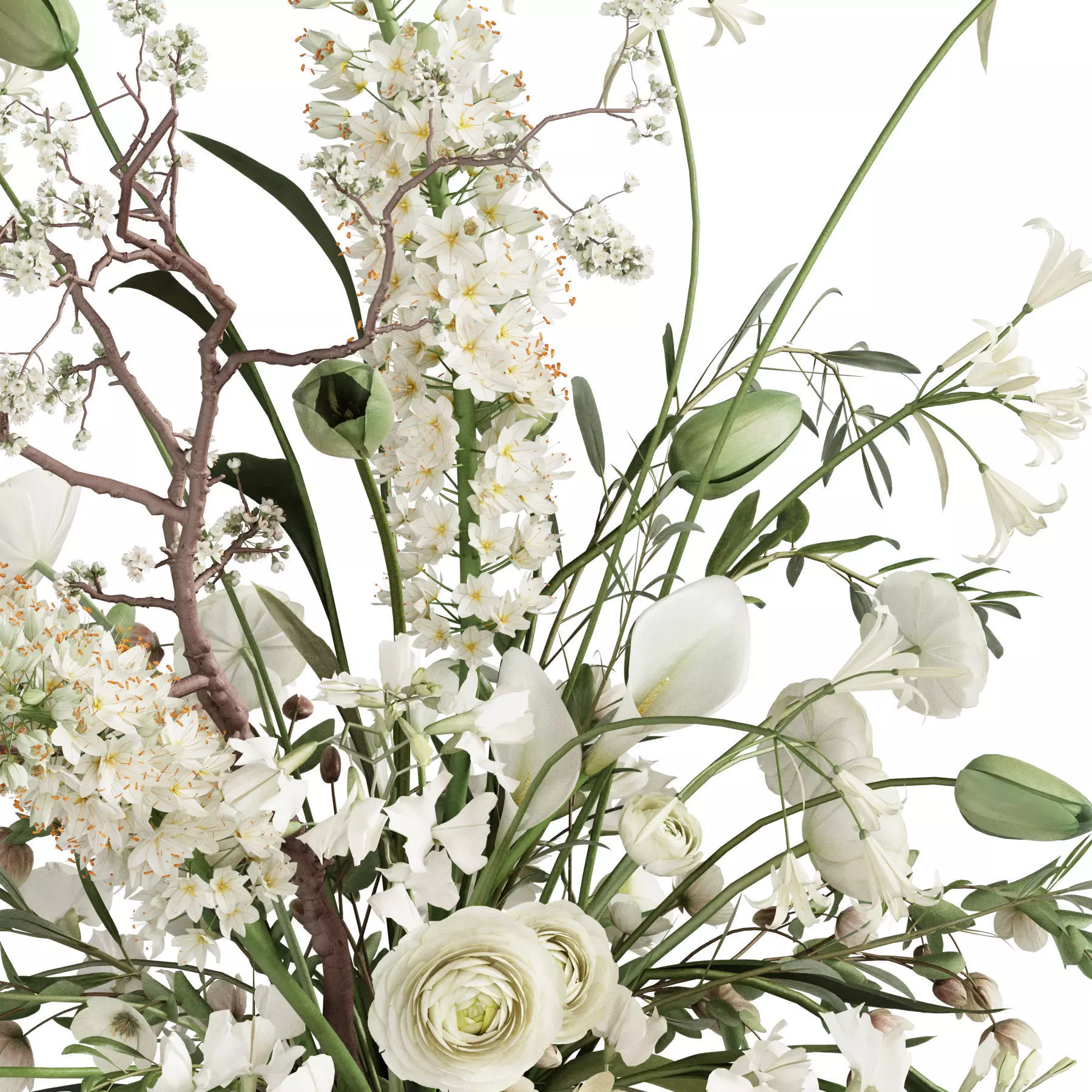 Flower In Vase 93 3D model_4