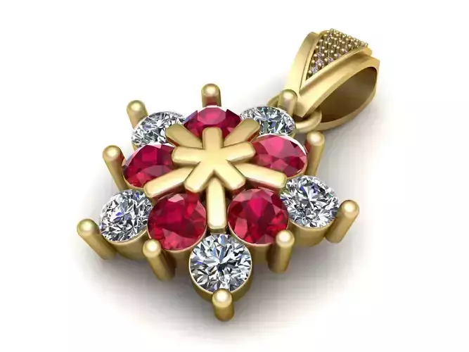  ruby pendant  3d printable model 