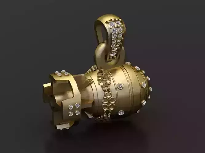 Golden Bomb Charm