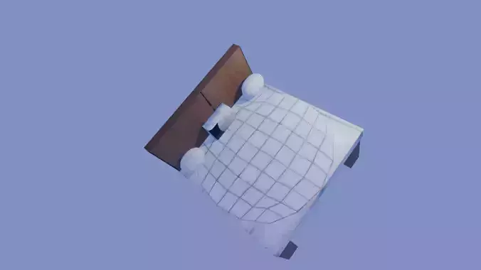 Modern 3D Bed PBR Textured Game Ready and High Poly Versions