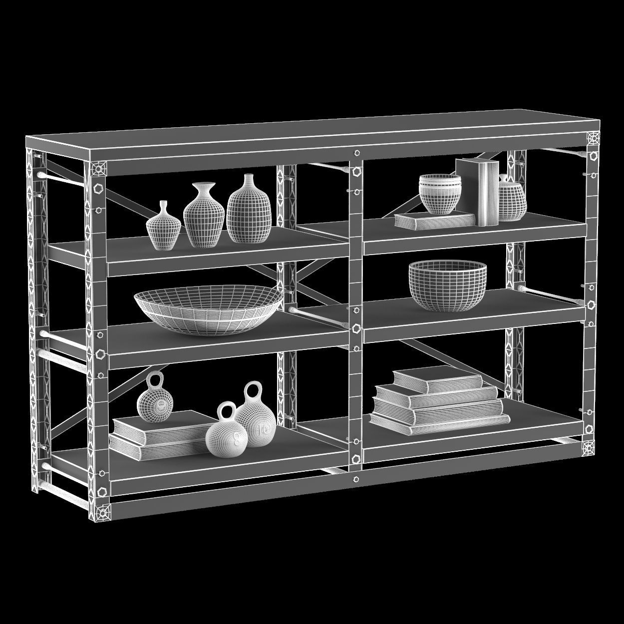 CONSOLE FRENCH LIBRARY small 3D model_4