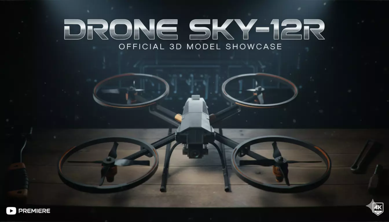 Drone  SKY-12R 3D model_0