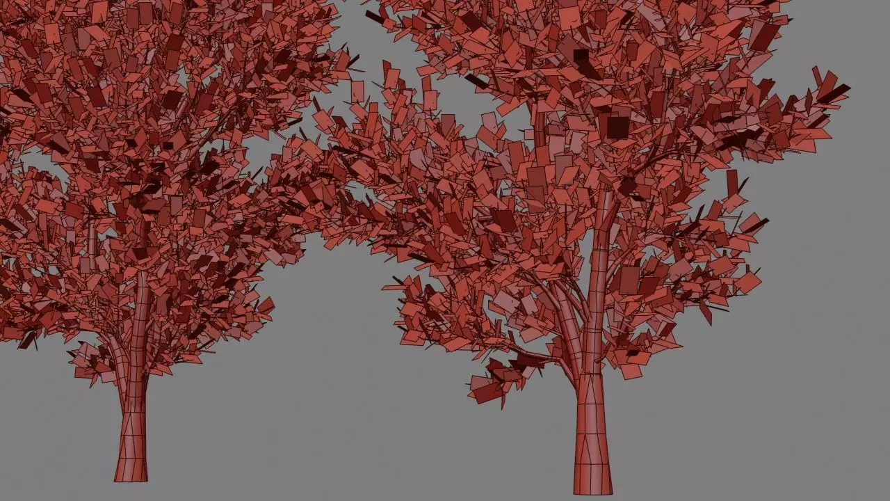 ash trees low poly Low-poly 3D model_6