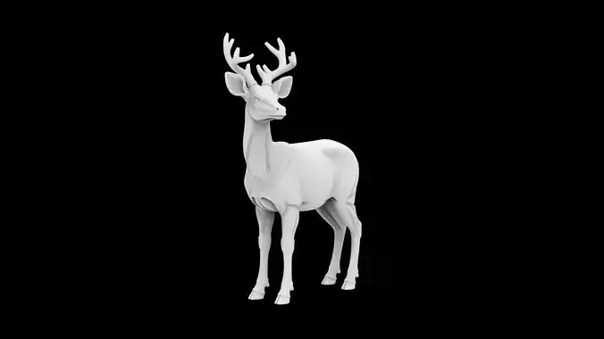 Deer Standing Gracefully 3d Print Model
