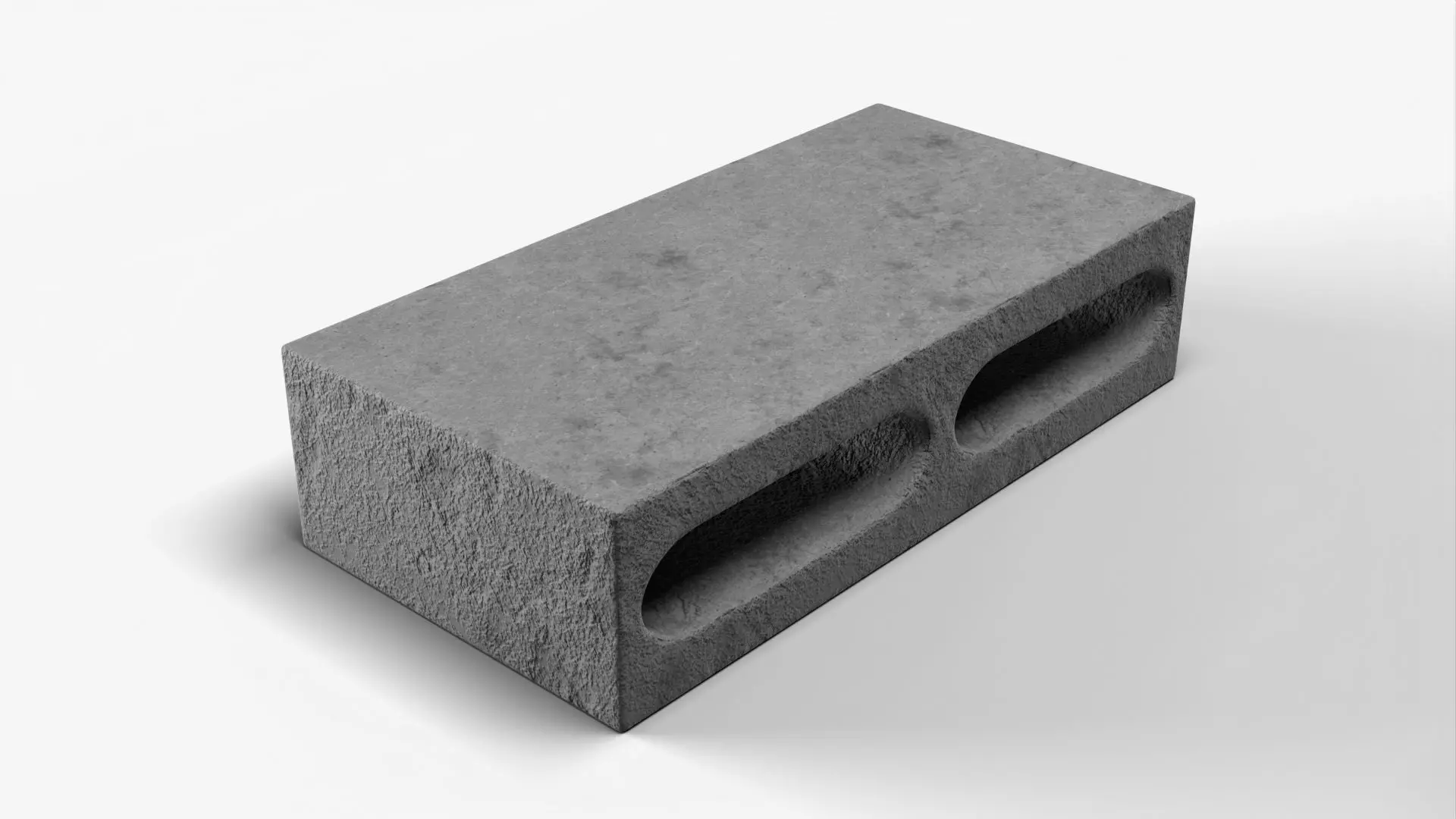 Hollow Cinder Block 01 3D model_3