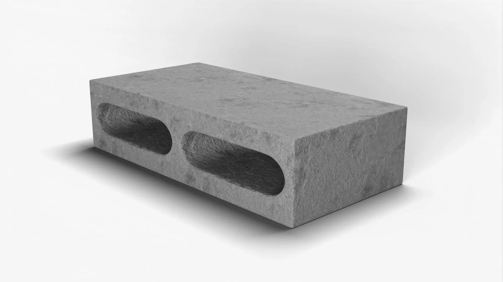 Hollow Cinder Block 01 3D model_1
