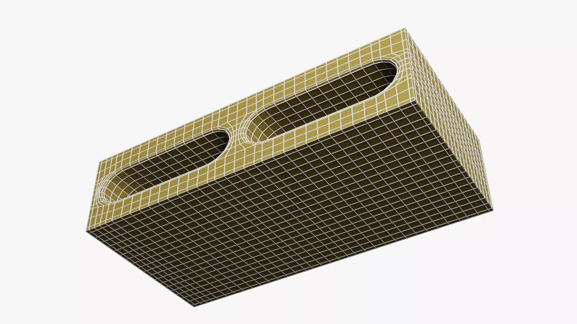 Hollow Cinder Block 01 3D model_13