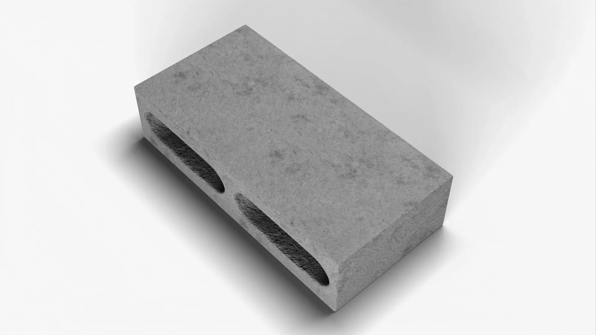 Hollow Cinder Block 01 3D model_2