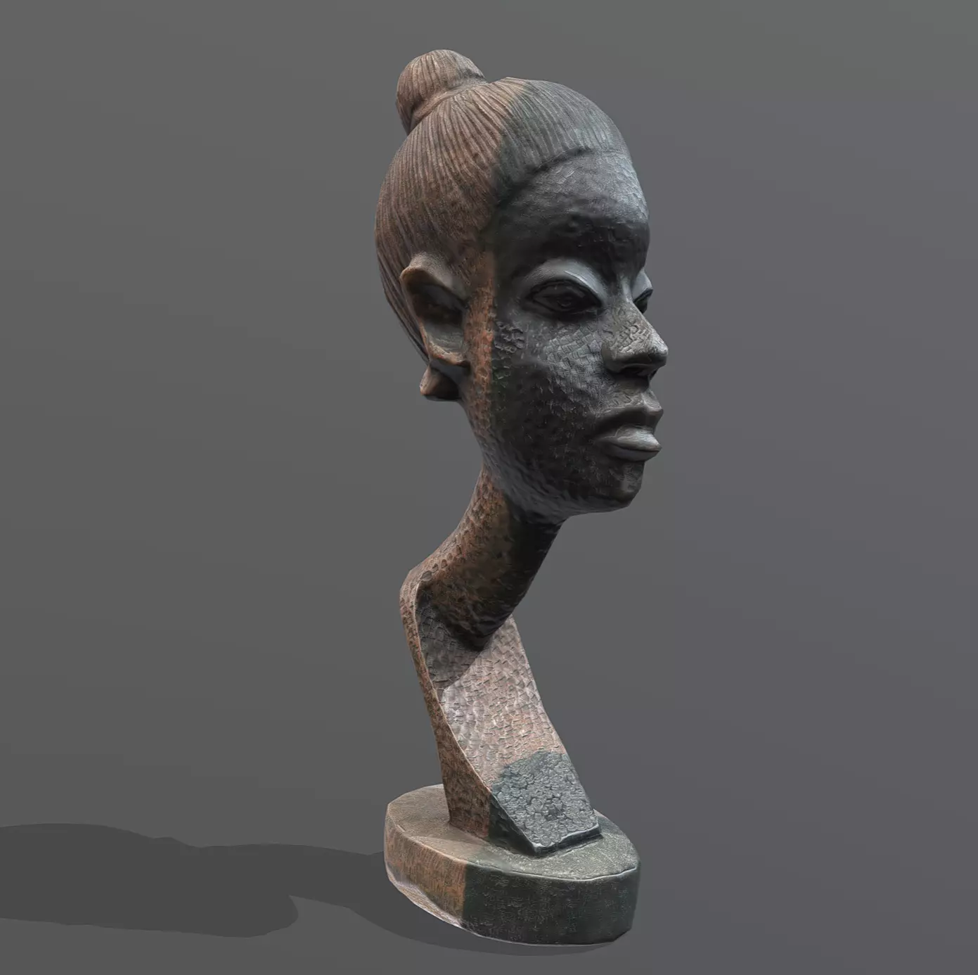 Stylized Female Bust II Low-poly 3D model_0