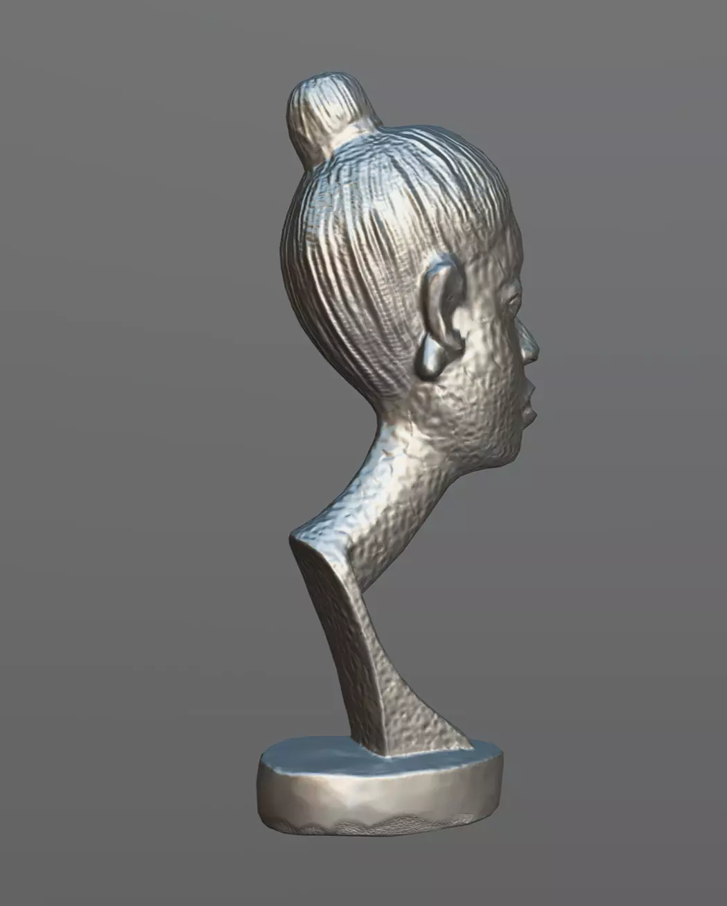 Stylized Female Bust II Low-poly 3D model_8