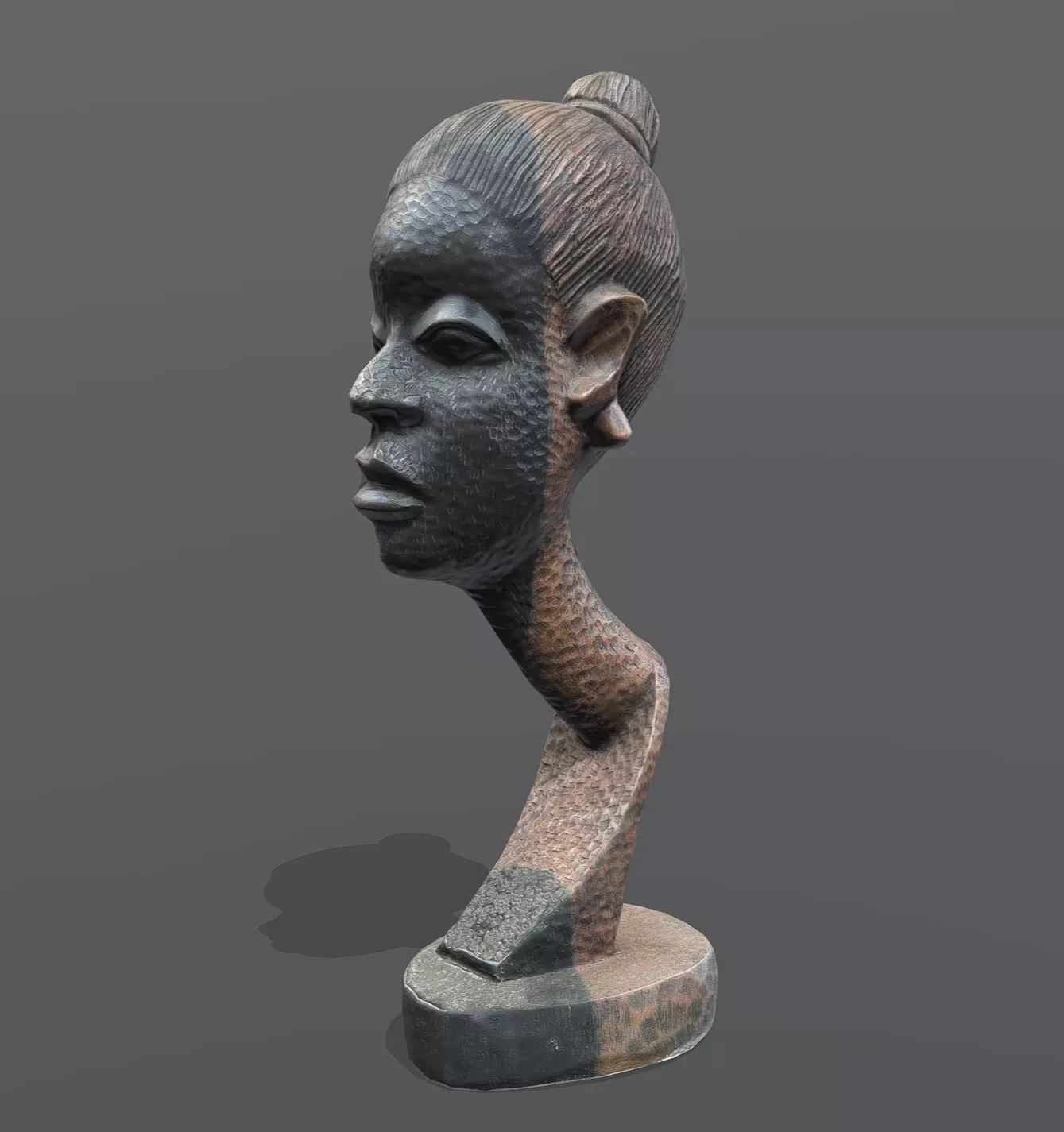 Stylized Female Bust II Low-poly 3D model_1
