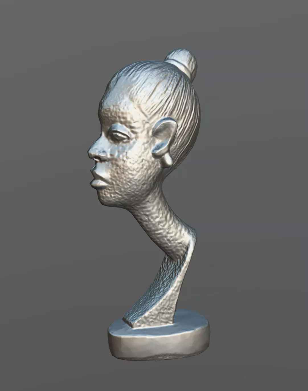 Stylized Female Bust II Low-poly 3D model_7