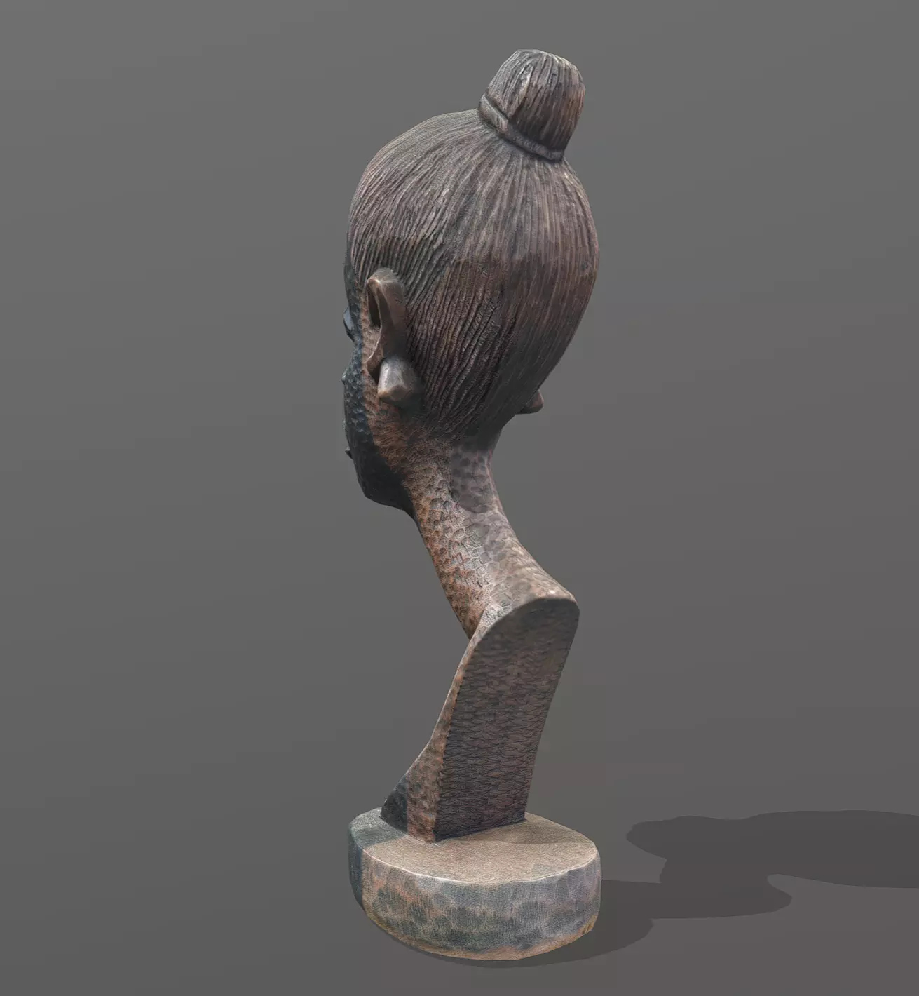 Stylized Female Bust II Low-poly 3D model_2