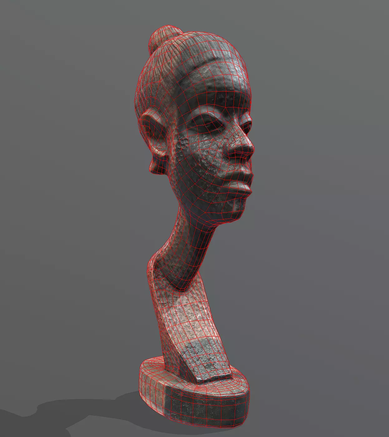 Stylized Female Bust II Low-poly 3D model_5