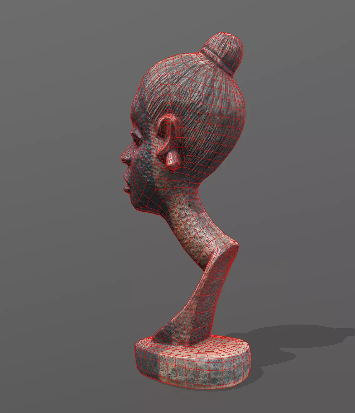 Stylized Female Bust II Low-poly 3D model_6