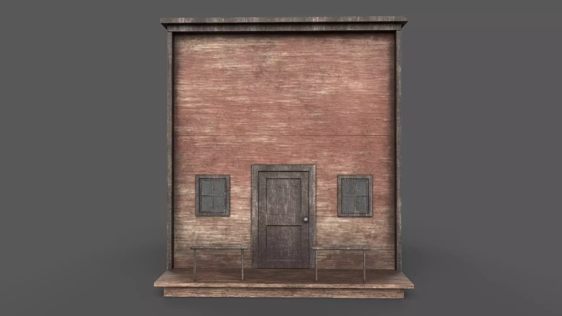 Wooden House Low-poly 3D model_1