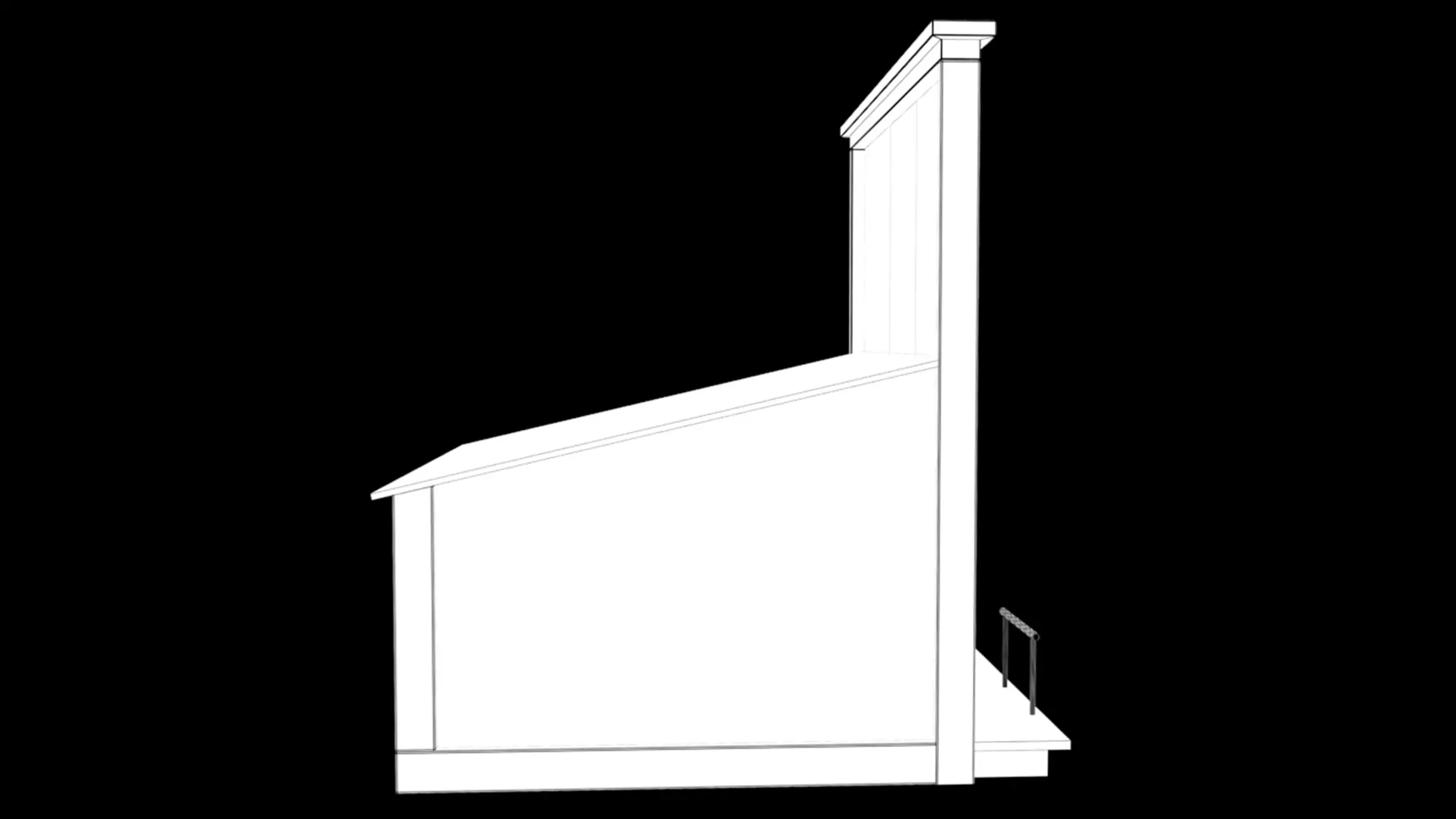 Wooden House Low-poly 3D model_6