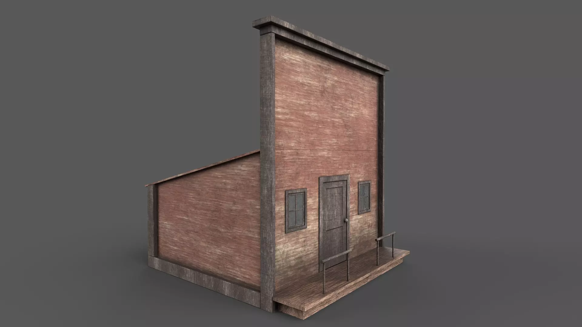 Wooden House Low-poly 3D model_0