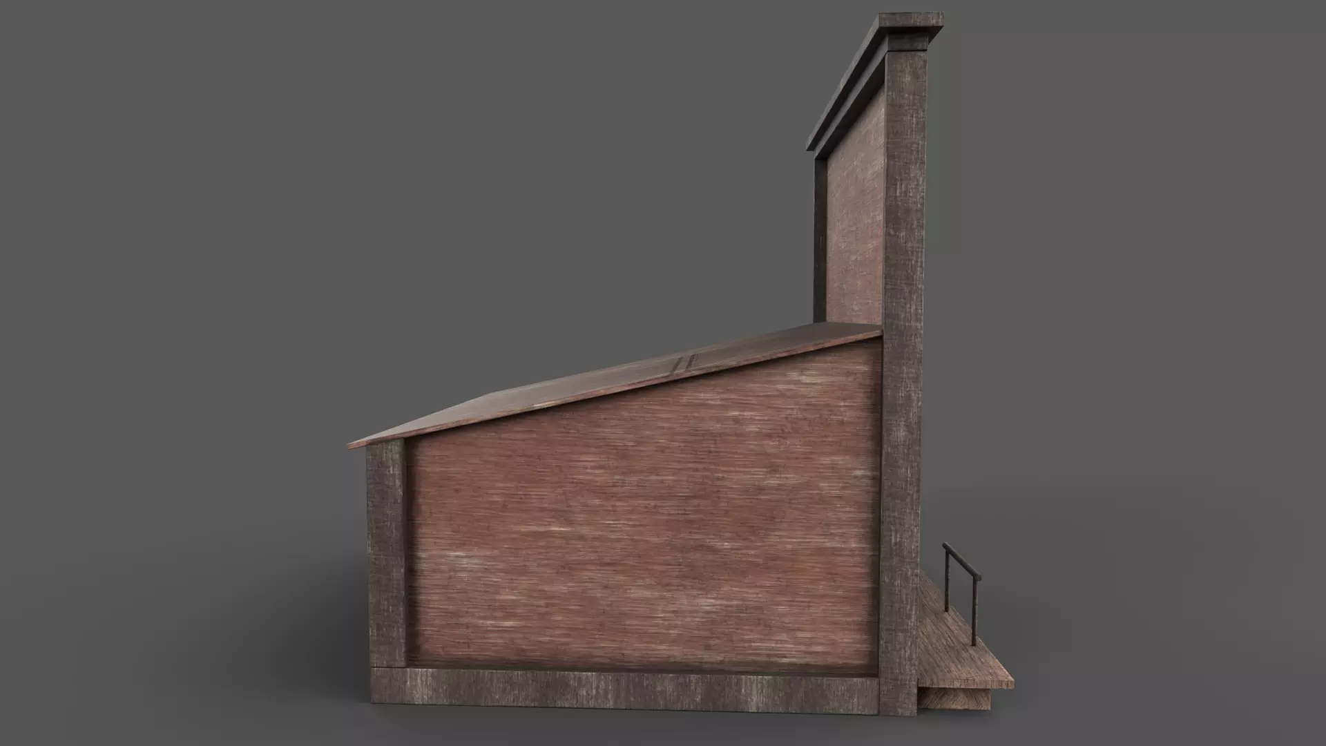 Wooden House Low-poly 3D model_2