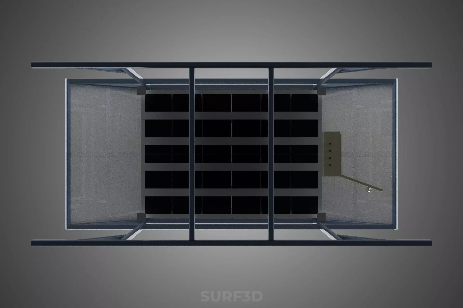 ENERGY POWER STATION SOLAR PANEL PV ARRAY RACK BATTERY BANK PACK 3D model_31