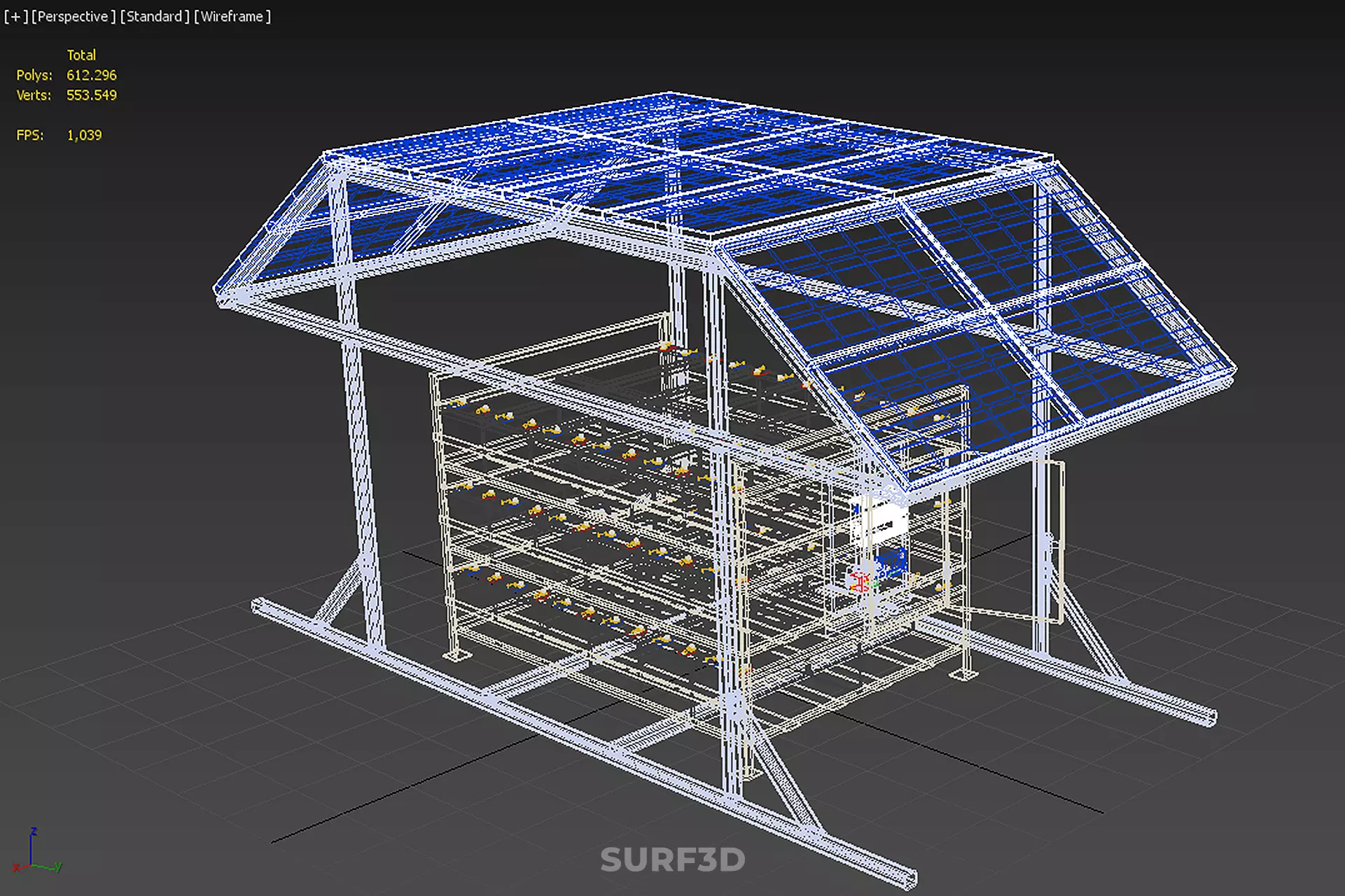 ENERGY POWER STATION SOLAR PANEL PV ARRAY RACK BATTERY BANK PACK 3D model_43