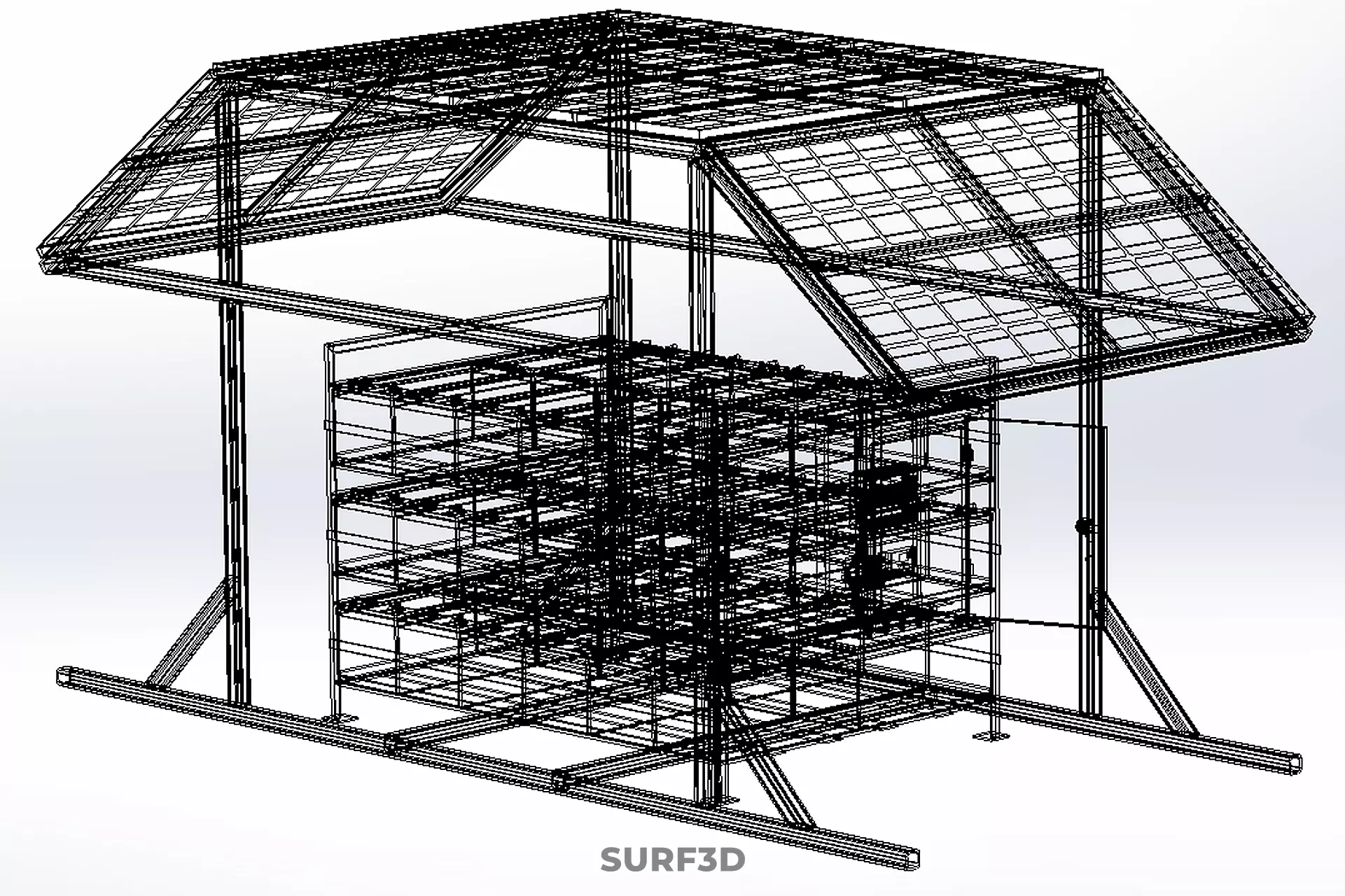 ENERGY POWER STATION SOLAR PANEL PV ARRAY RACK BATTERY BANK PACK 3D model_44