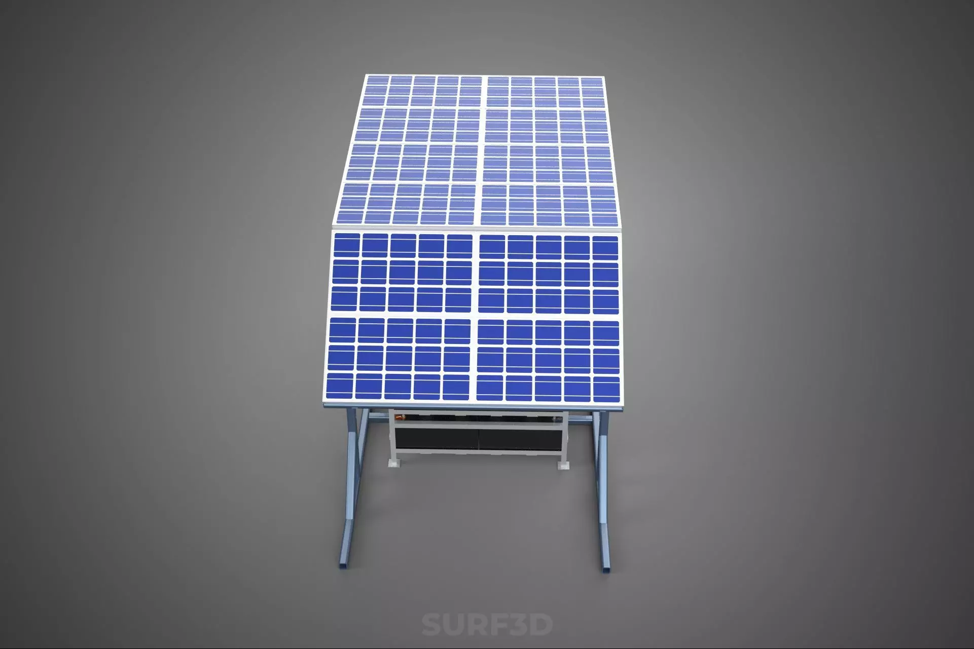 ENERGY POWER STATION SOLAR PANEL PV ARRAY RACK BATTERY BANK PACK 3D model_12