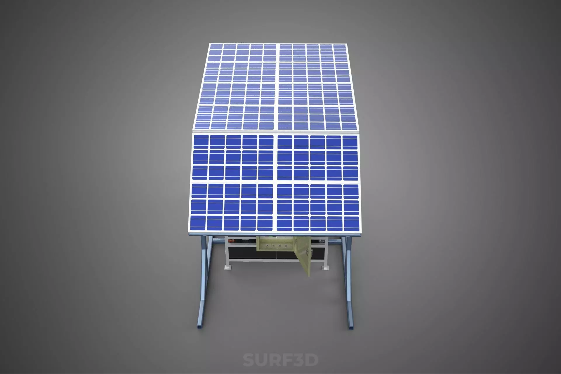 ENERGY POWER STATION SOLAR PANEL PV ARRAY RACK BATTERY BANK PACK 3D model_8
