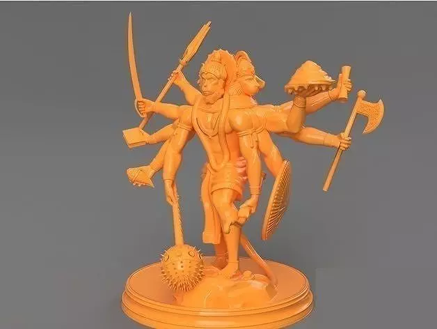 Panchmukhi Hanuman 3D print model_3