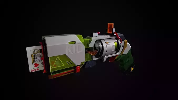 kaito kid gun for game Low-poly 3D model