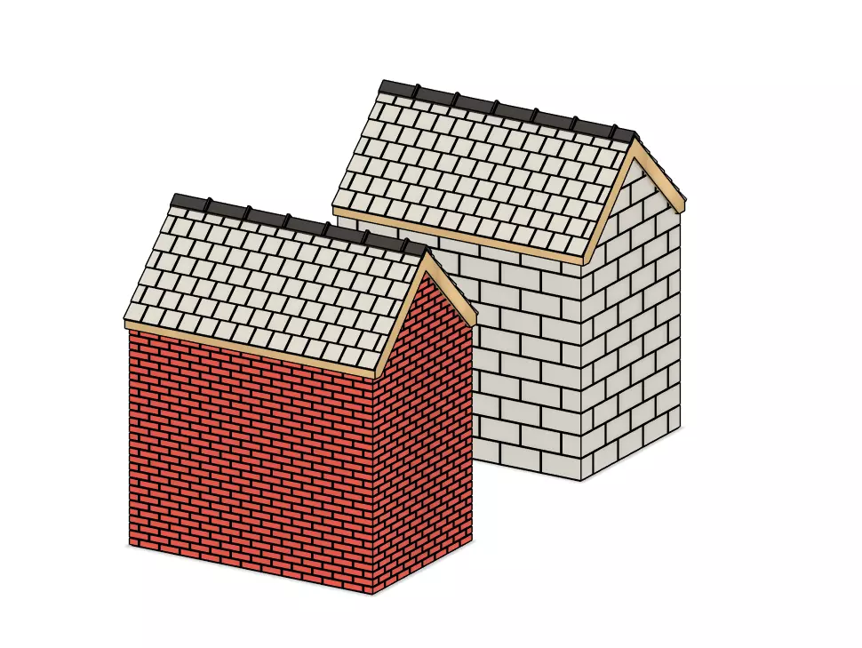 Model Railway Small External Brick Building 3D print model_4