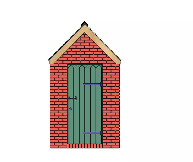 Model Railway Small External Brick Building 3D print model_5