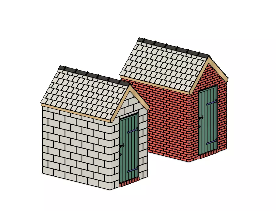 Model Railway Small External Brick Building 3D print model_3