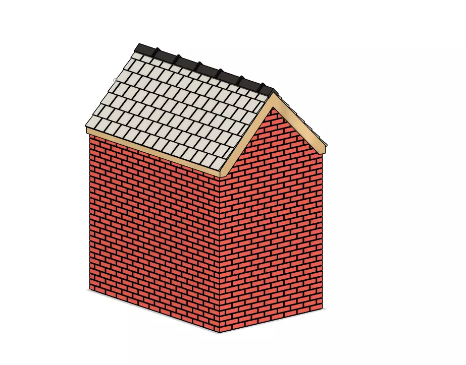 Model Railway Small External Brick Building 3D print model_7