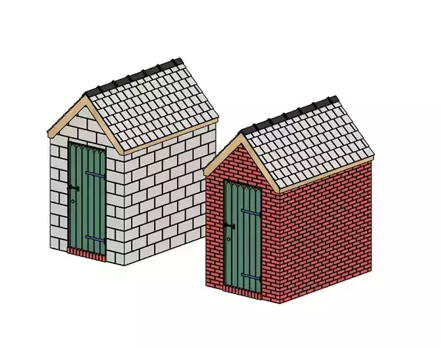 Model Railway Small External Brick Building 3D print model