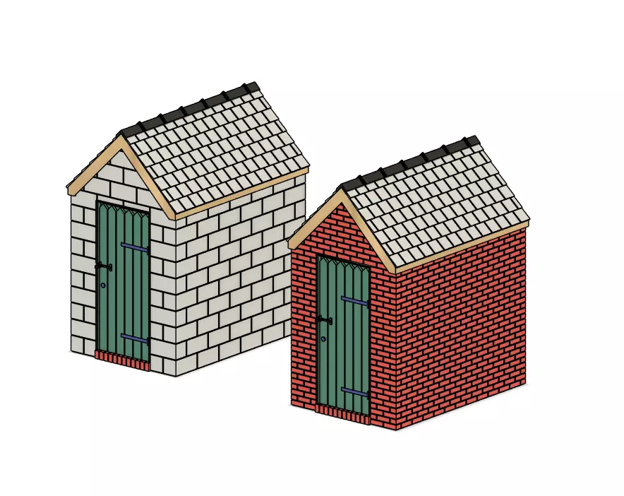 Model Railway Small External Brick Building 3D print model_0