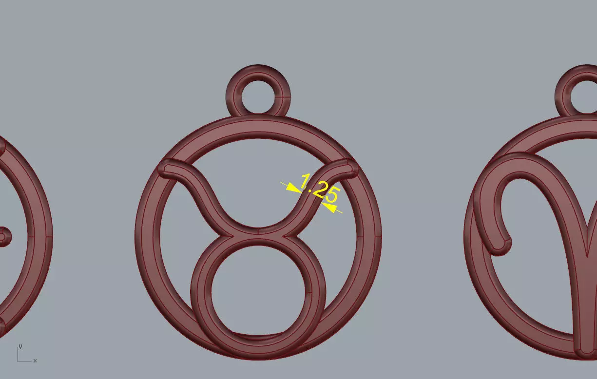 12 Zodiac Signs Pendant 3D print model_7