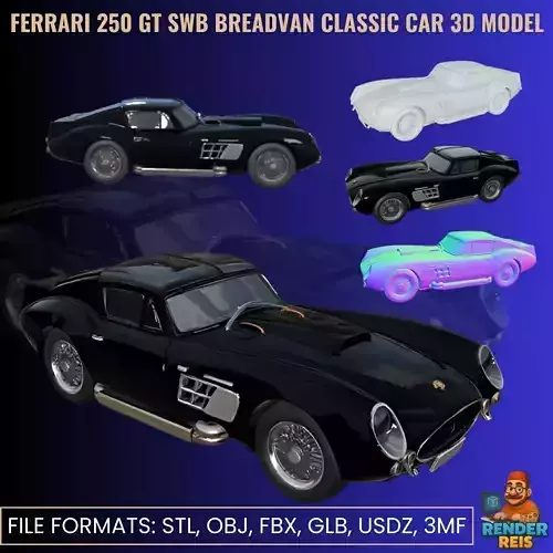 F 250 GT SWB Breadvan Classic Car 3D Model