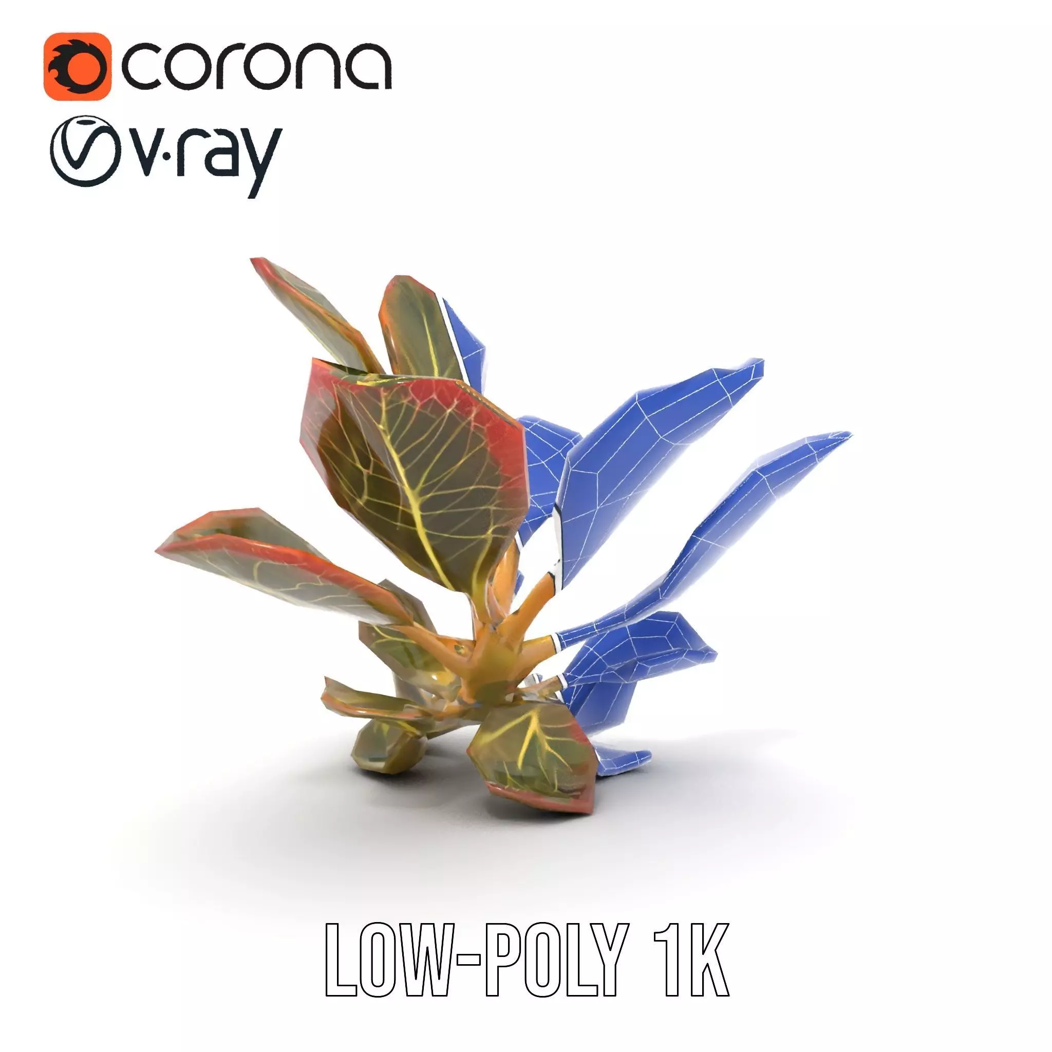 Vibrant Leafy Plant model pack Low-poly 3D model_31
