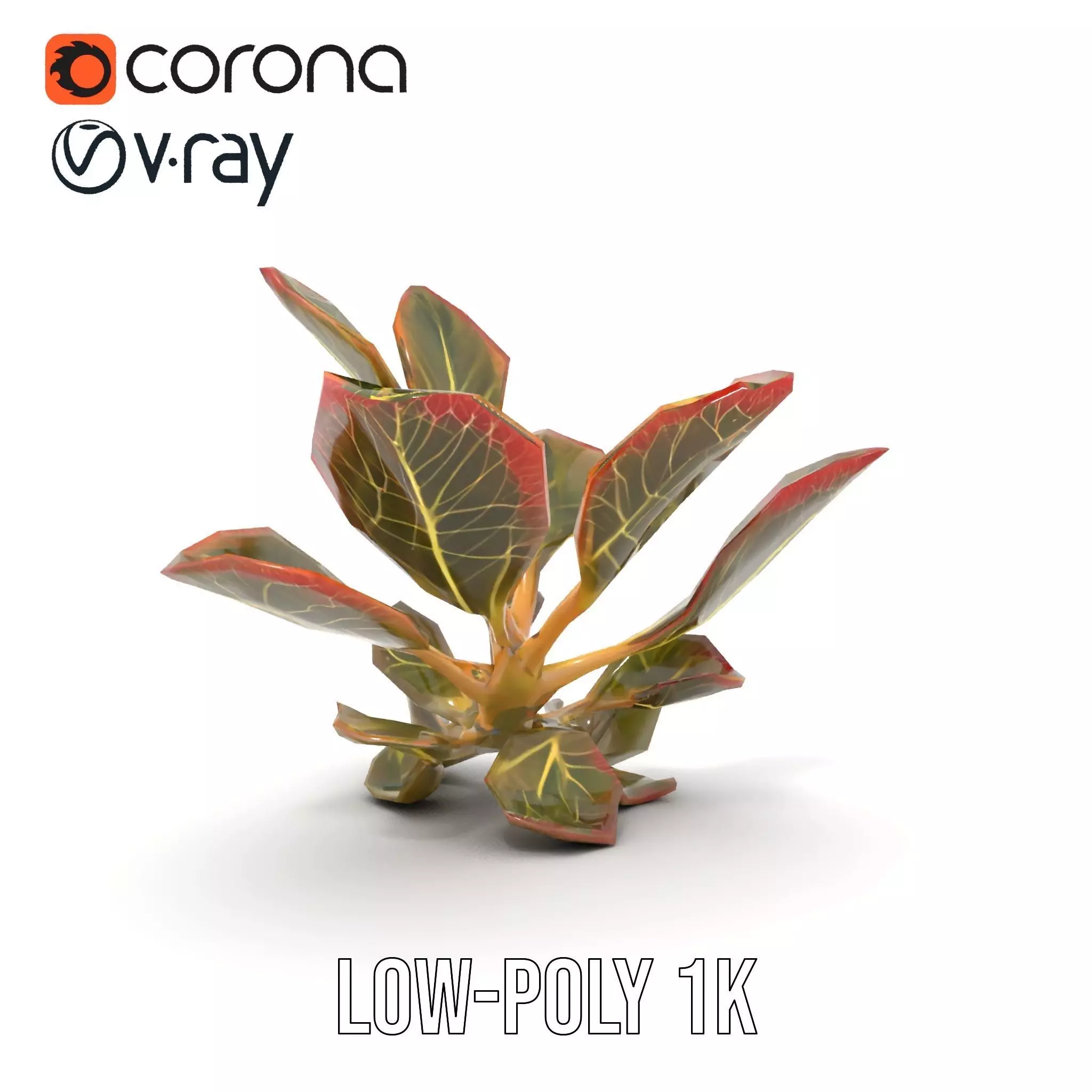 Vibrant Leafy Plant model pack Low-poly 3D model_22