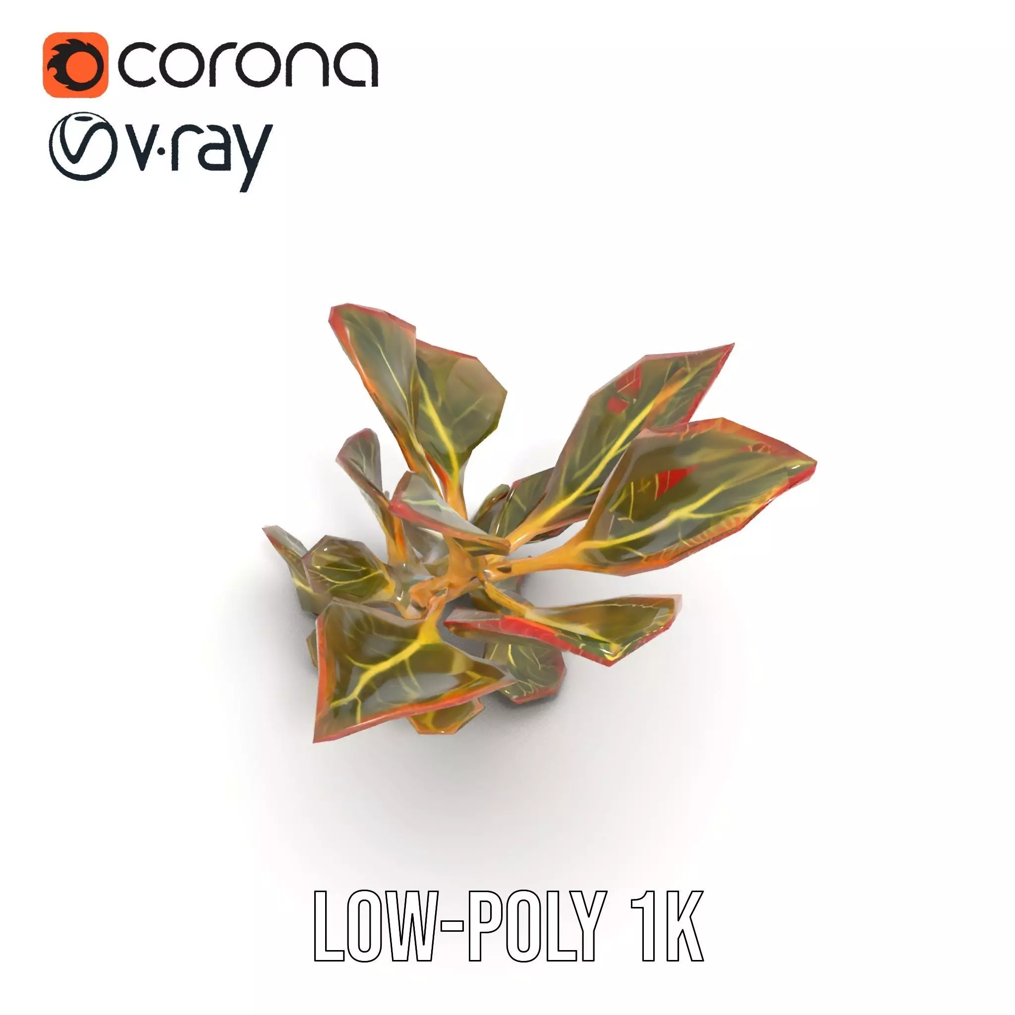 Vibrant Leafy Plant model pack Low-poly 3D model_7