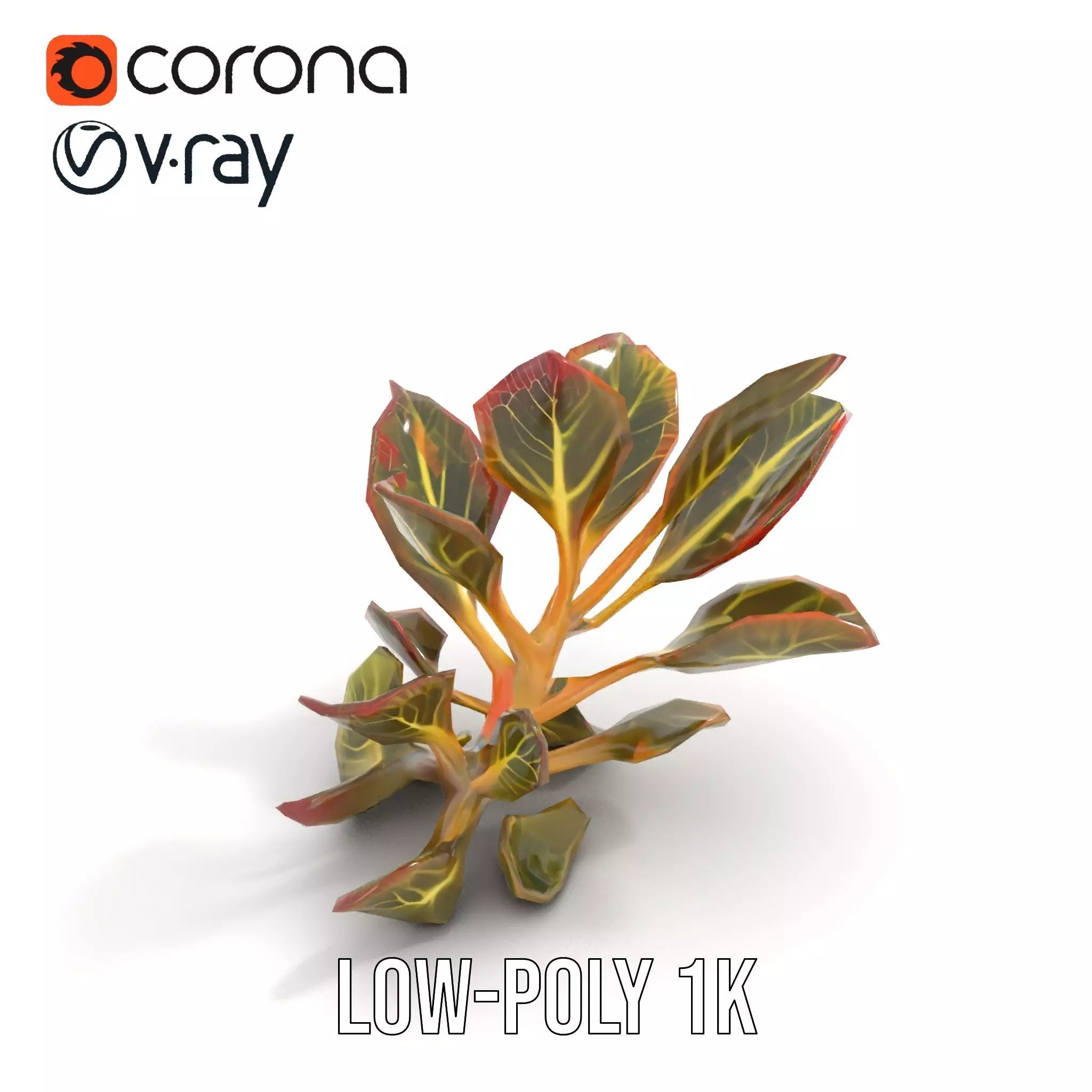 Vibrant Leafy Plant model pack Low-poly 3D model_9