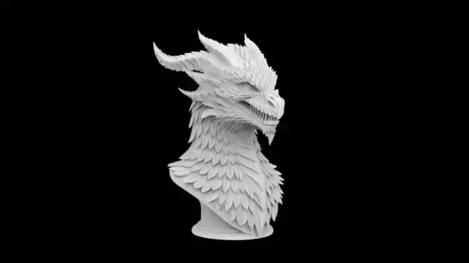 Dragon Fantasy Creature Bust 3d Print Model